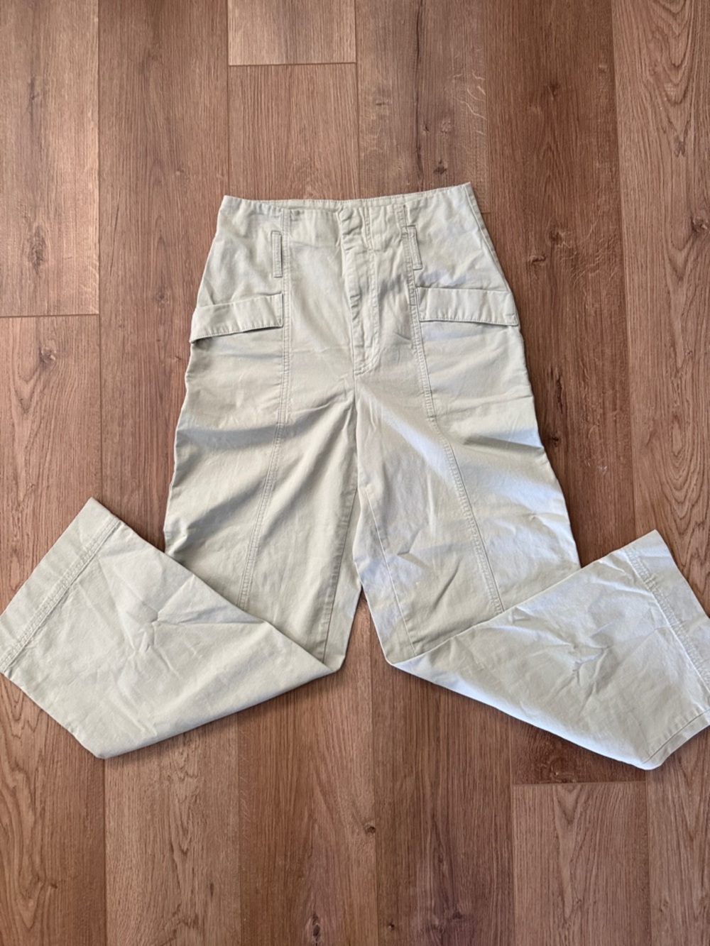 a new day Light Beige-mint green Wide-Leg Pants